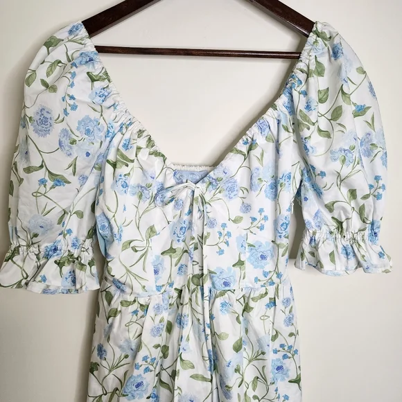 Hill House Ophelia Floral Puff Sleeve Mini Dress Small Cottagecore Picnic Boho - Picture 6 of 16